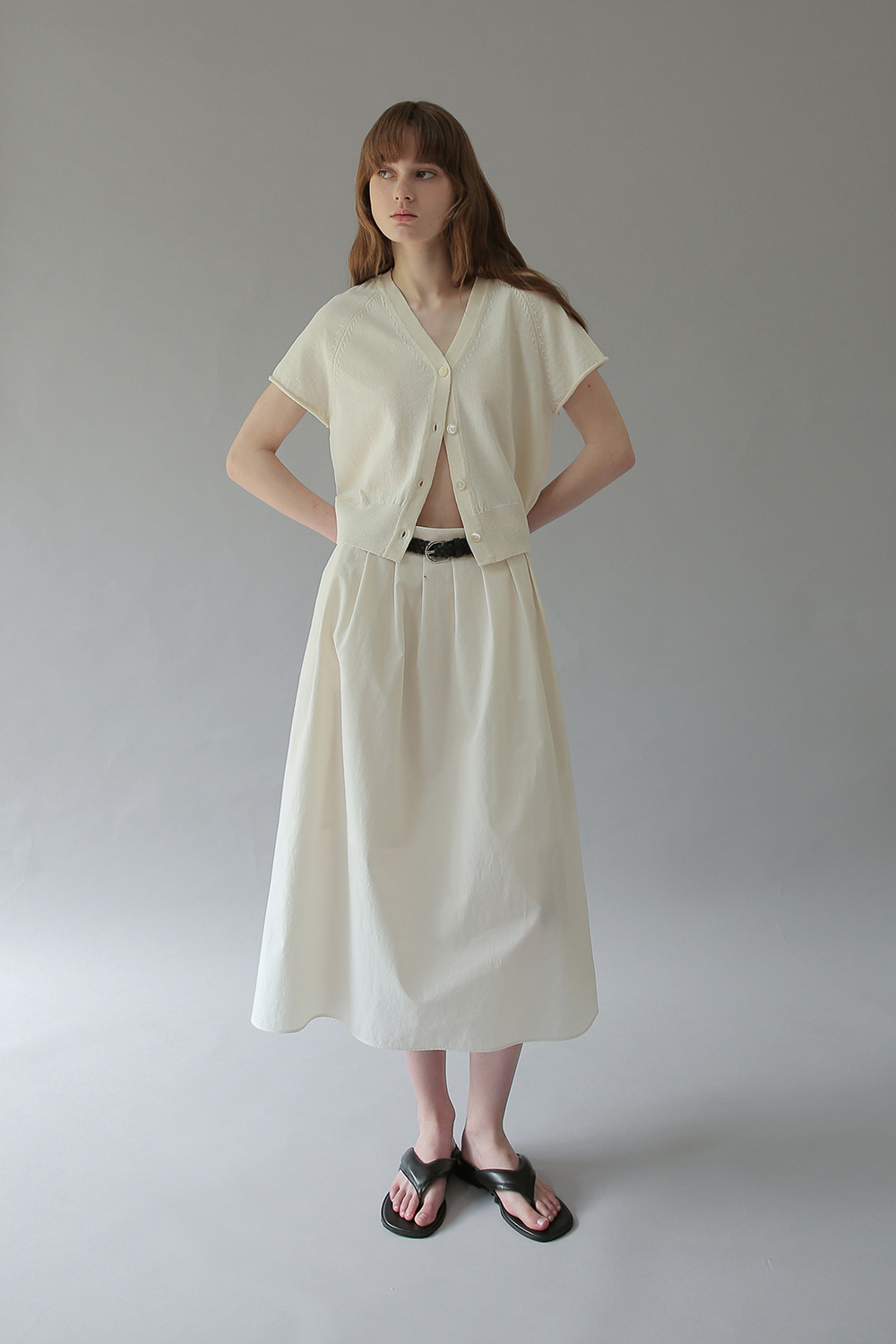 Maree Pleated Skirt (ivory)